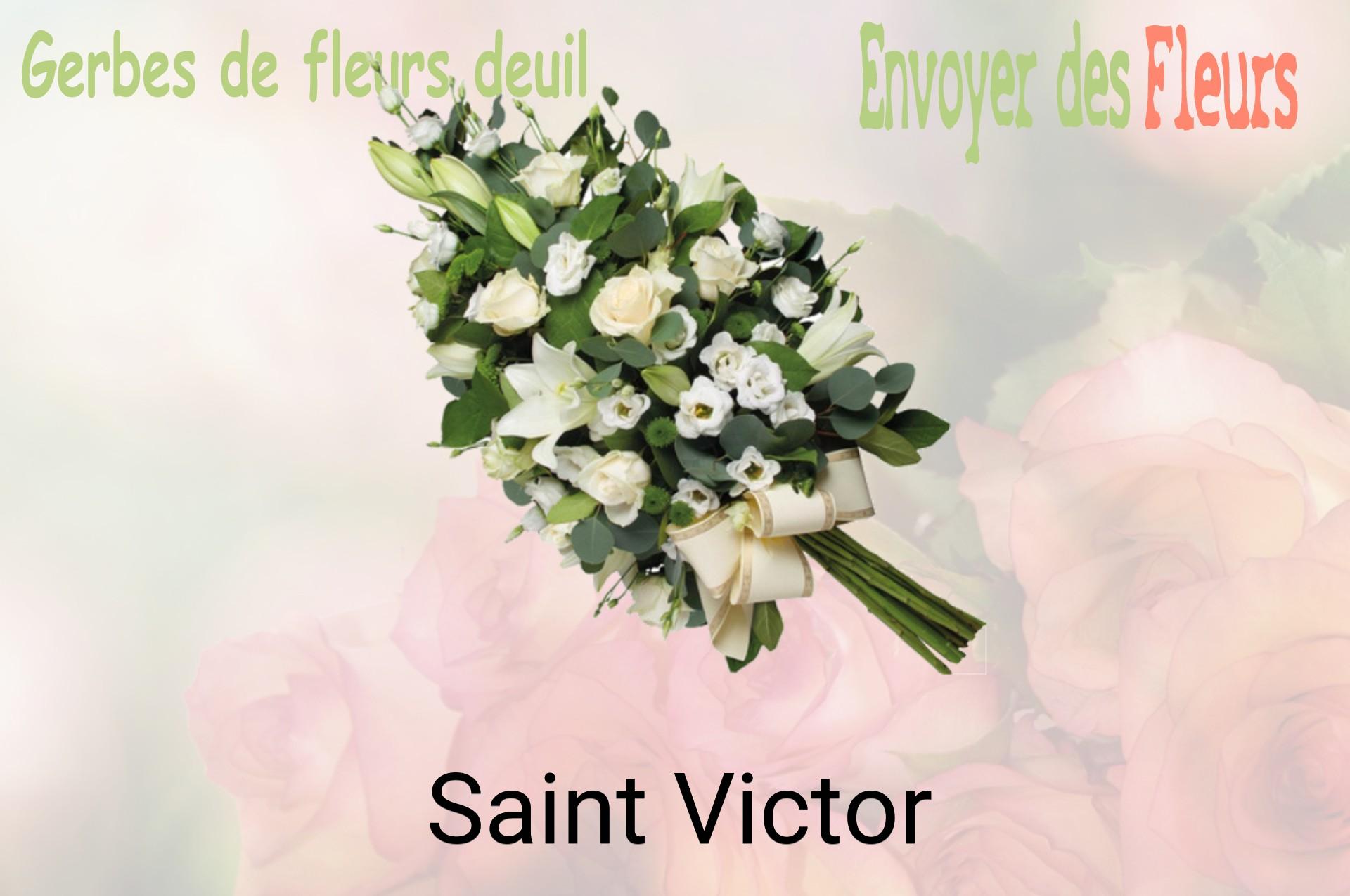 Gerbe de fleurs de deuil livrée à Saint-Victor